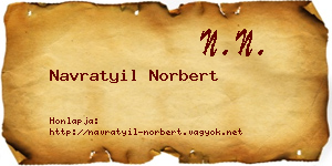 Navratyil Norbert névjegykártya